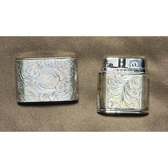 Rowenta Silver 835 Gas Lighter | Made In Germany | Floral Design | Collectible - Picture 1 of 16